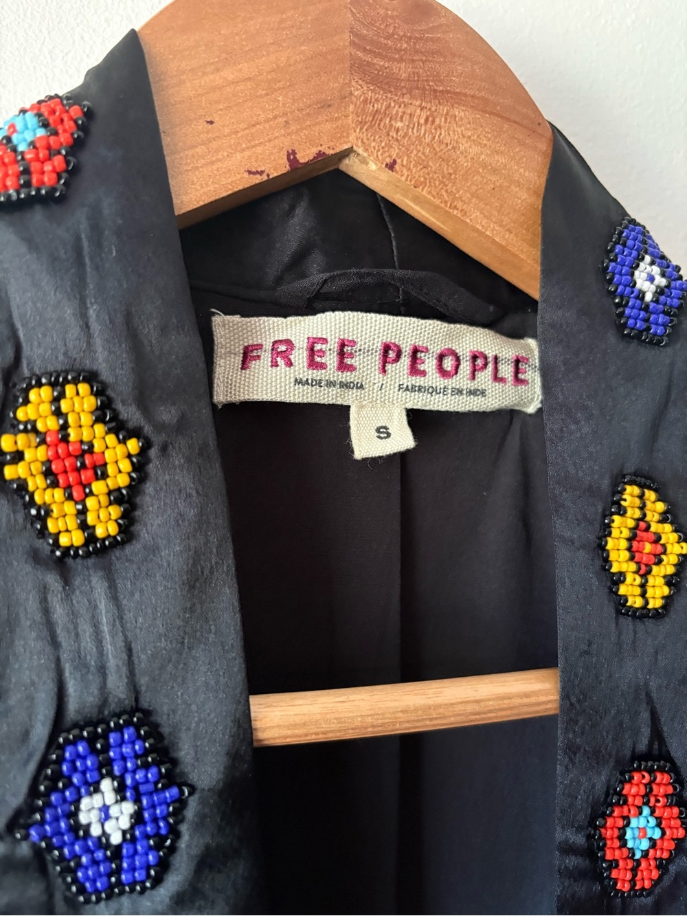 Free People Black Beaded Embroidered Jacket - Picture 2 of 3